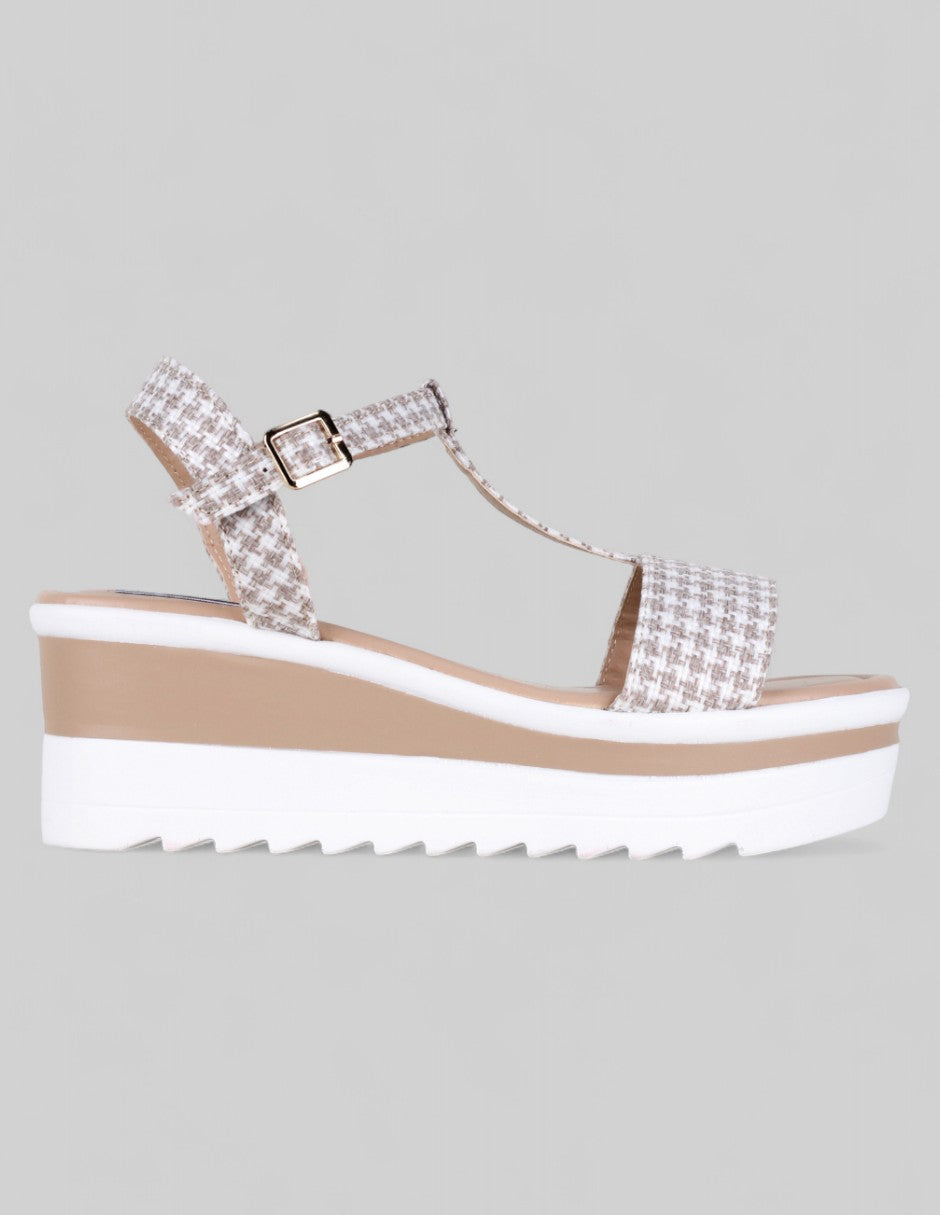 Sandalias con plataforma Soft en Textil – Beige
