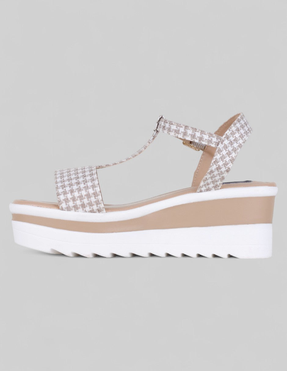 Sandalias con plataforma Soft en Textil – Beige