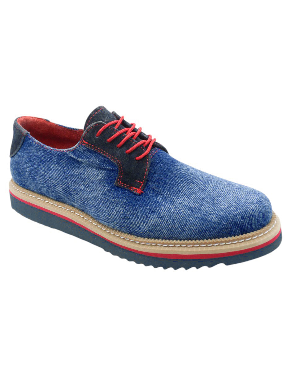 Oxfords Exterior Textil Color Mezclilla Para Hombre De RBCOLLECTION