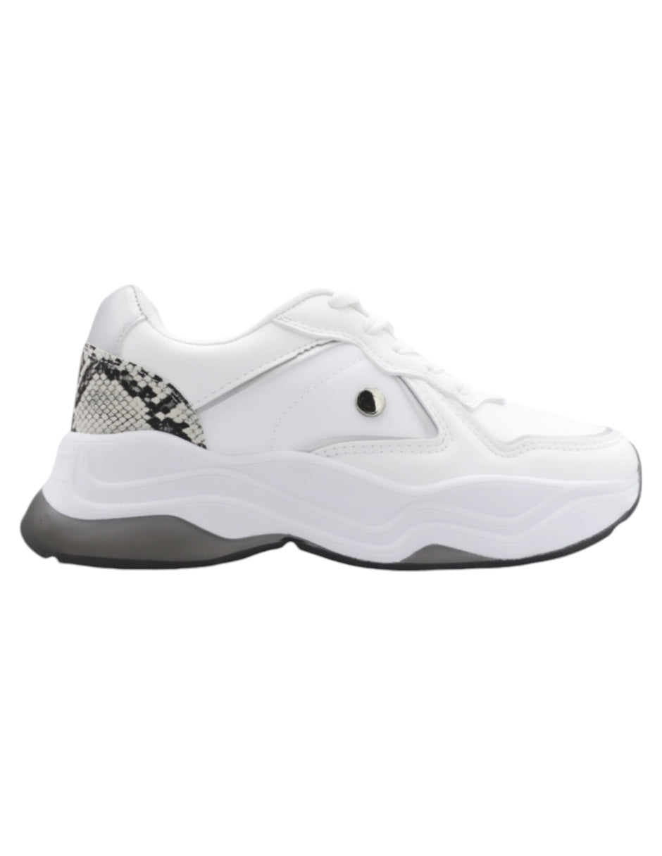 Tenis tipo deportivo  Chunck en Piel vegana – Blanco