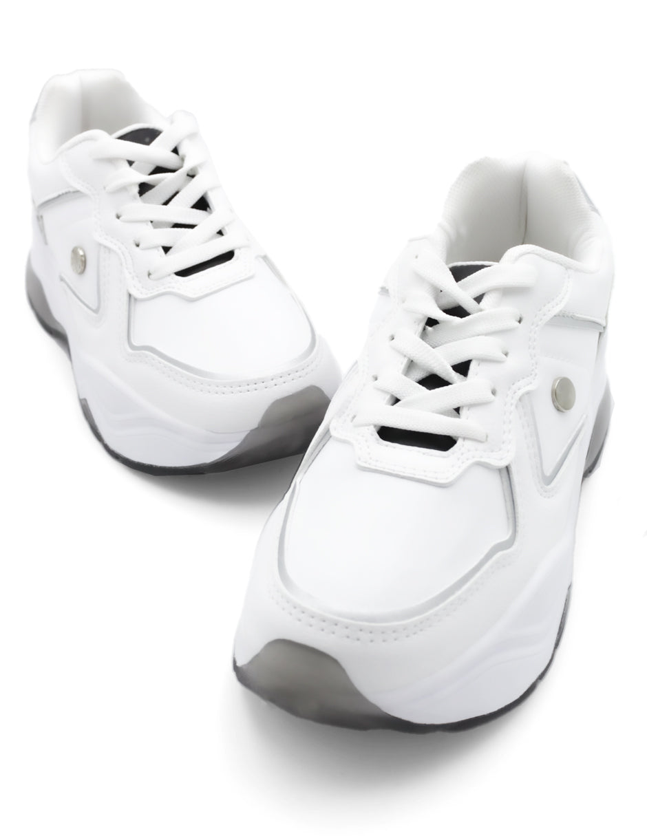 Tenis tipo deportivo  Chunck en Piel vegana – Blanco