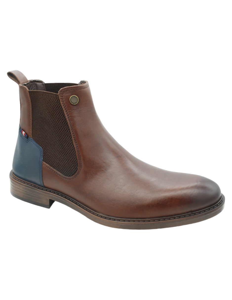 Botas casuales Exterior Piel Color Café Con Marino Para Hombre De RBCOLLECTION