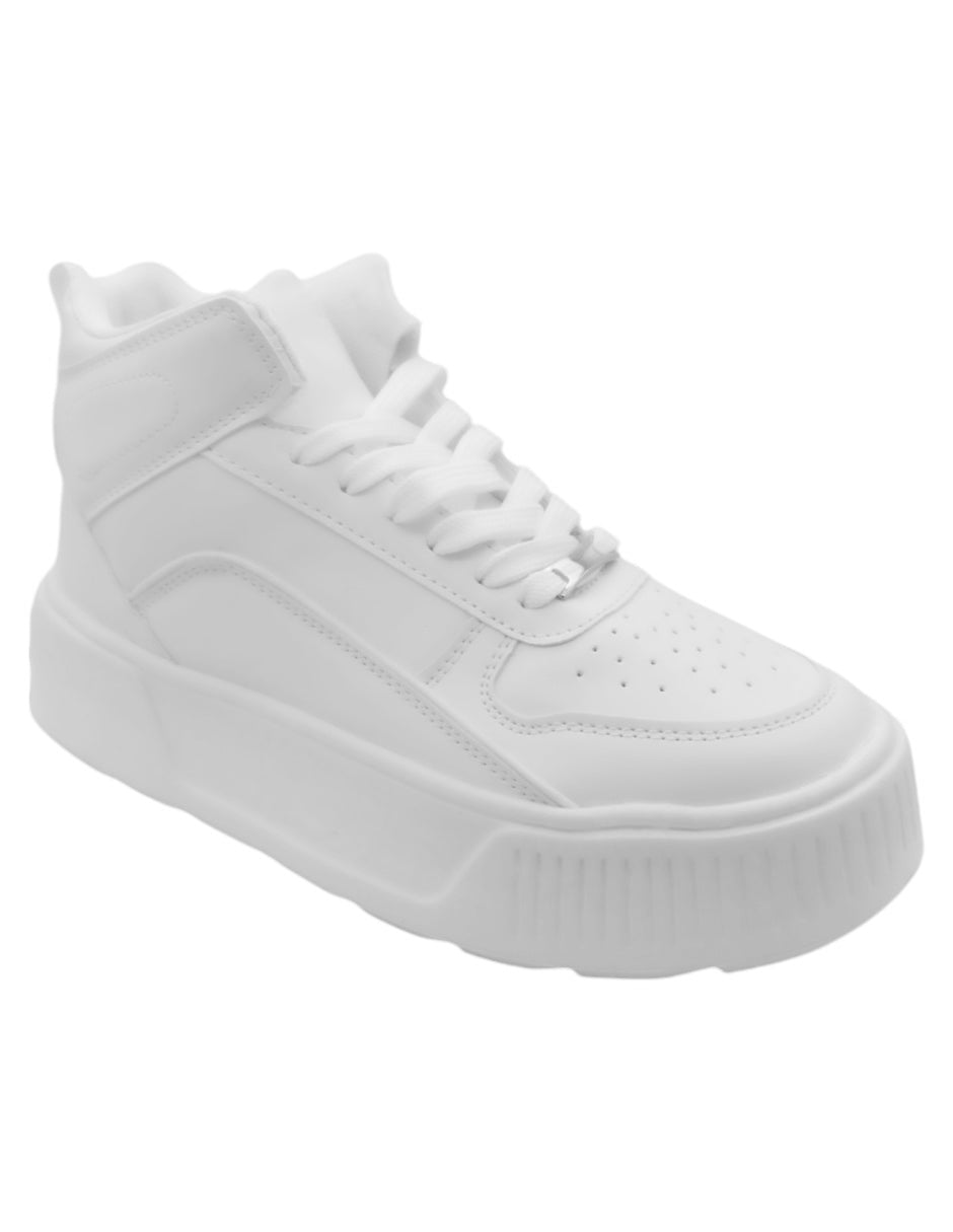 Tenis botín Exterior Piel vegana Color Blanco Para Mujer De RBCOLLECTION