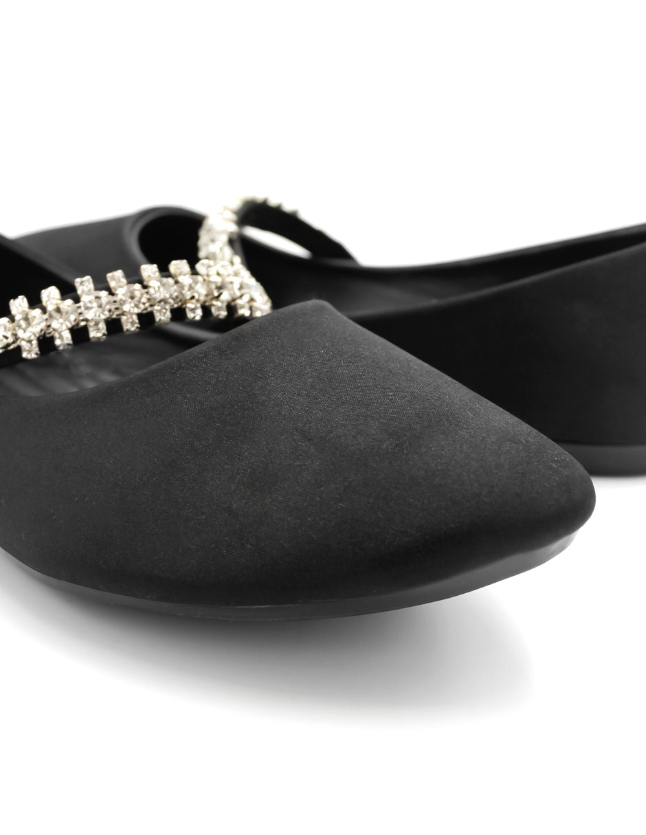 Flats puntales Jane en Textil – Negro