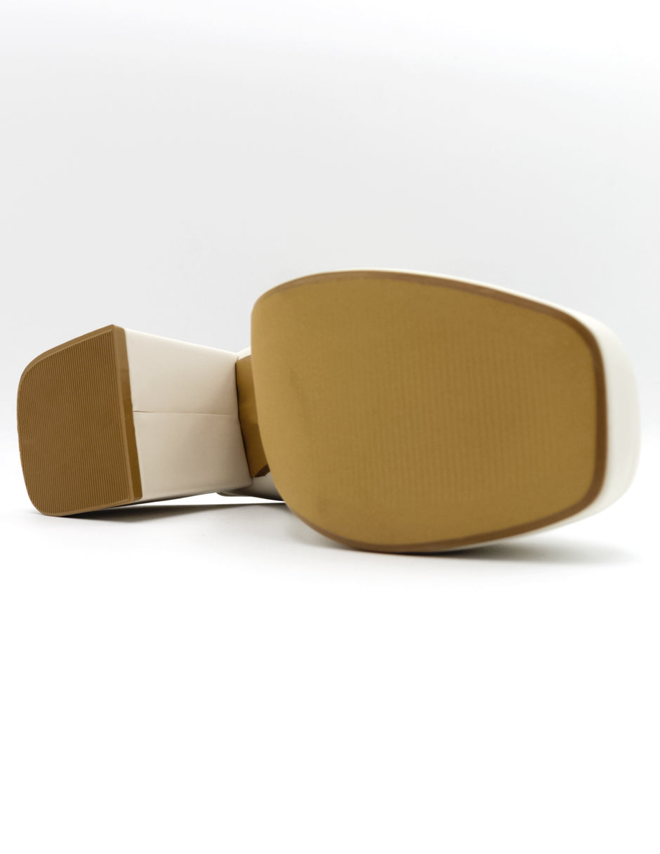 Botín con tacón Street en Piel vegana – Blanco