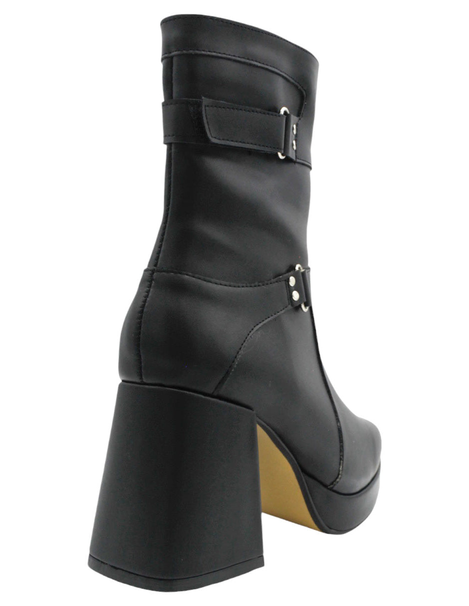 Botín con tacón Street en Piel vegana – Negro