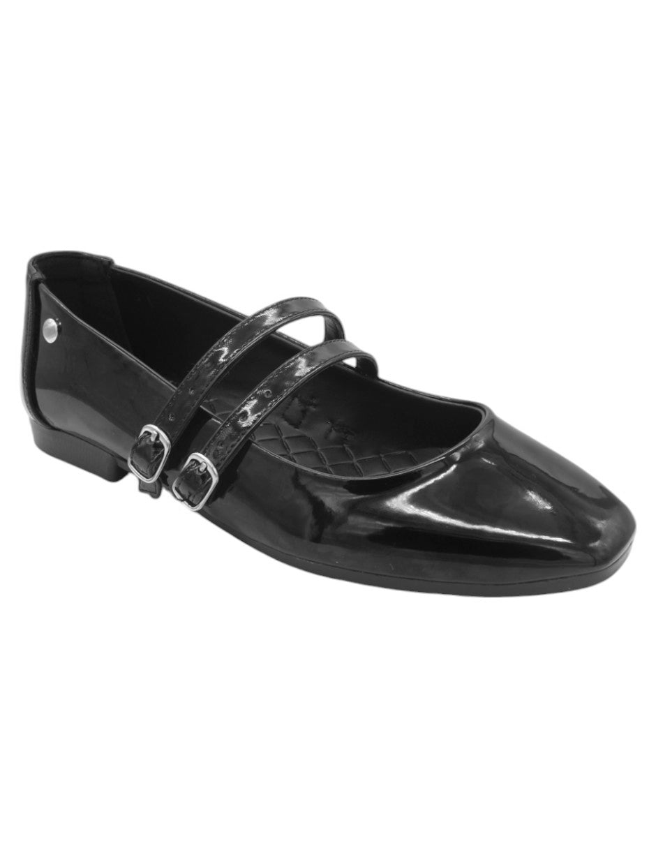 Flats clásicas Exterior Charol Color Negro Para Mujer De RBCOLLECTION