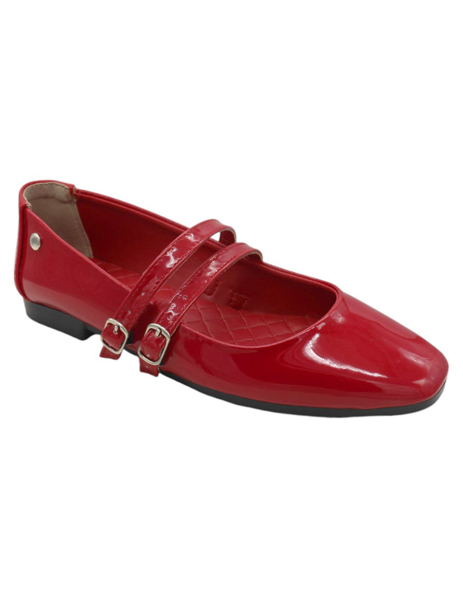 Flats clásicas Exterior Charol Color Rojo Para Mujer De RBCOLLECTION