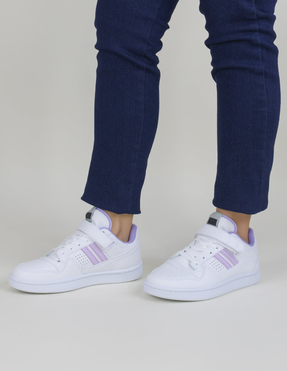 Tenis con cordones  URBAN en Piel vegana – Blanco