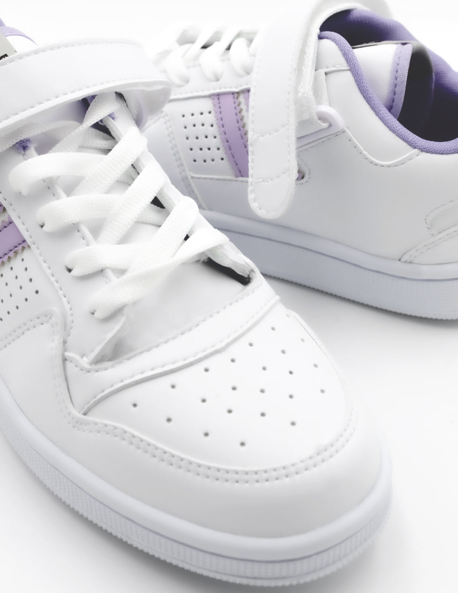 Tenis con cordones  URBAN en Piel vegana – Blanco