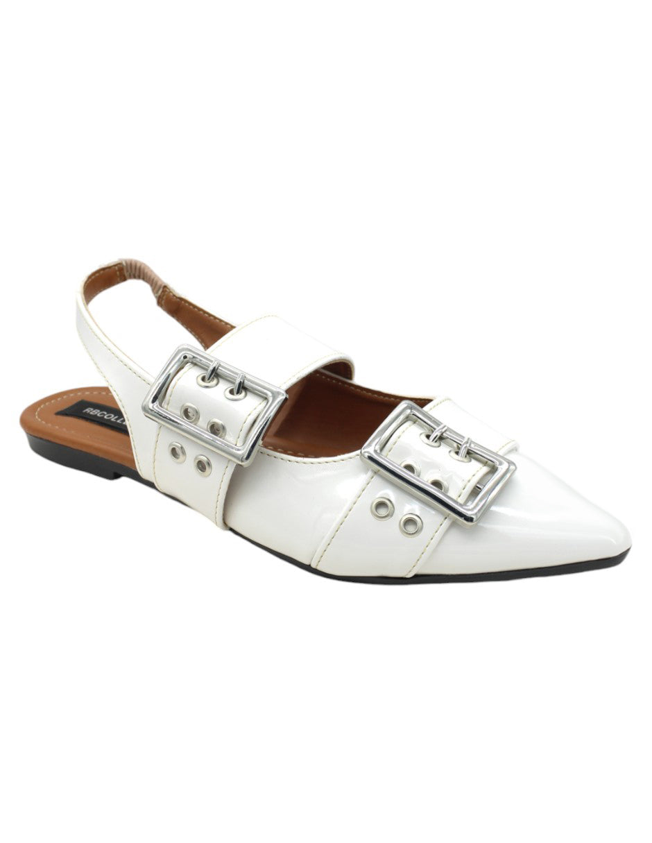 Loafers Exterior Charol Color Blanco Para Mujer De RBCOLLECTION