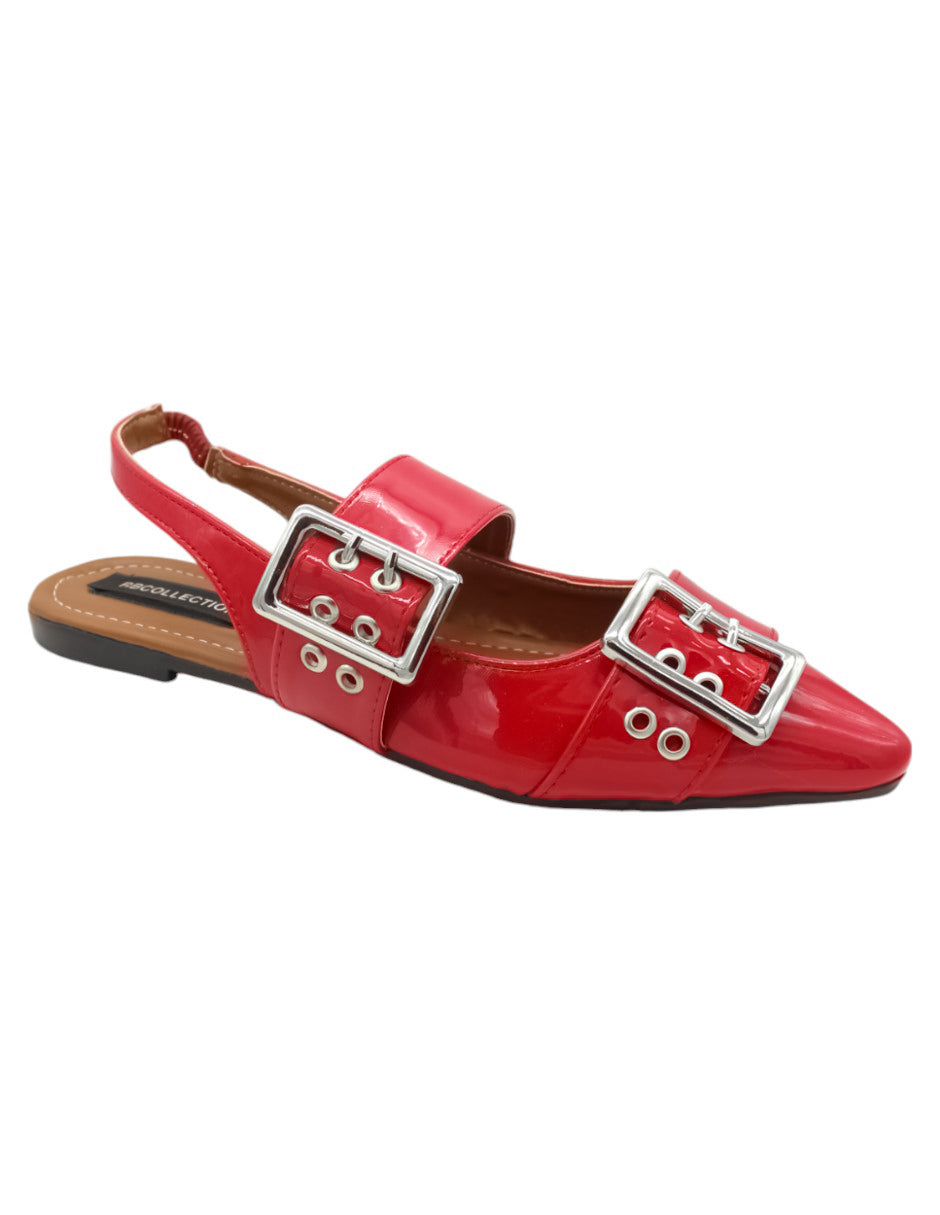 Loafers Exterior Charol Color Rojo Para Mujer De RBCOLLECTION