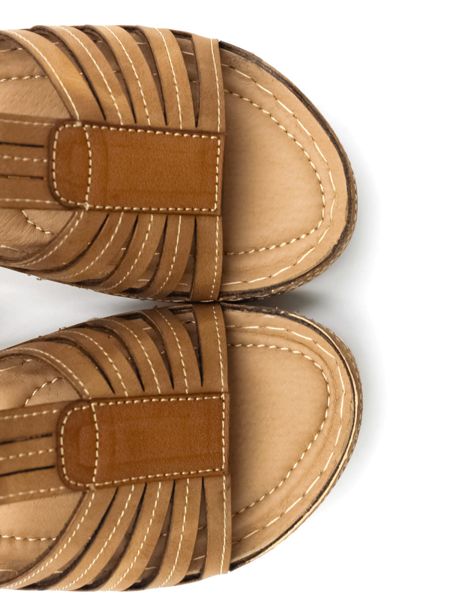 Sandalias con plataforma Confort en Piel vegana – Café