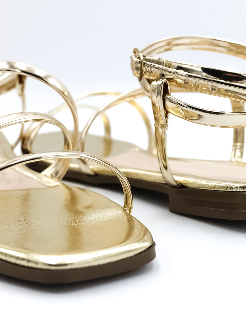 Sandalias de piso Onne en Charol – Dorado