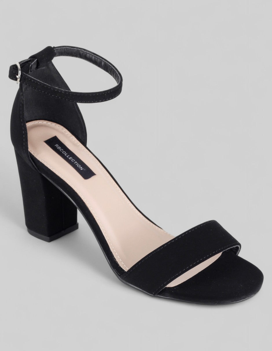 Sandalia con tacón Classy en Piel vegana – Negro