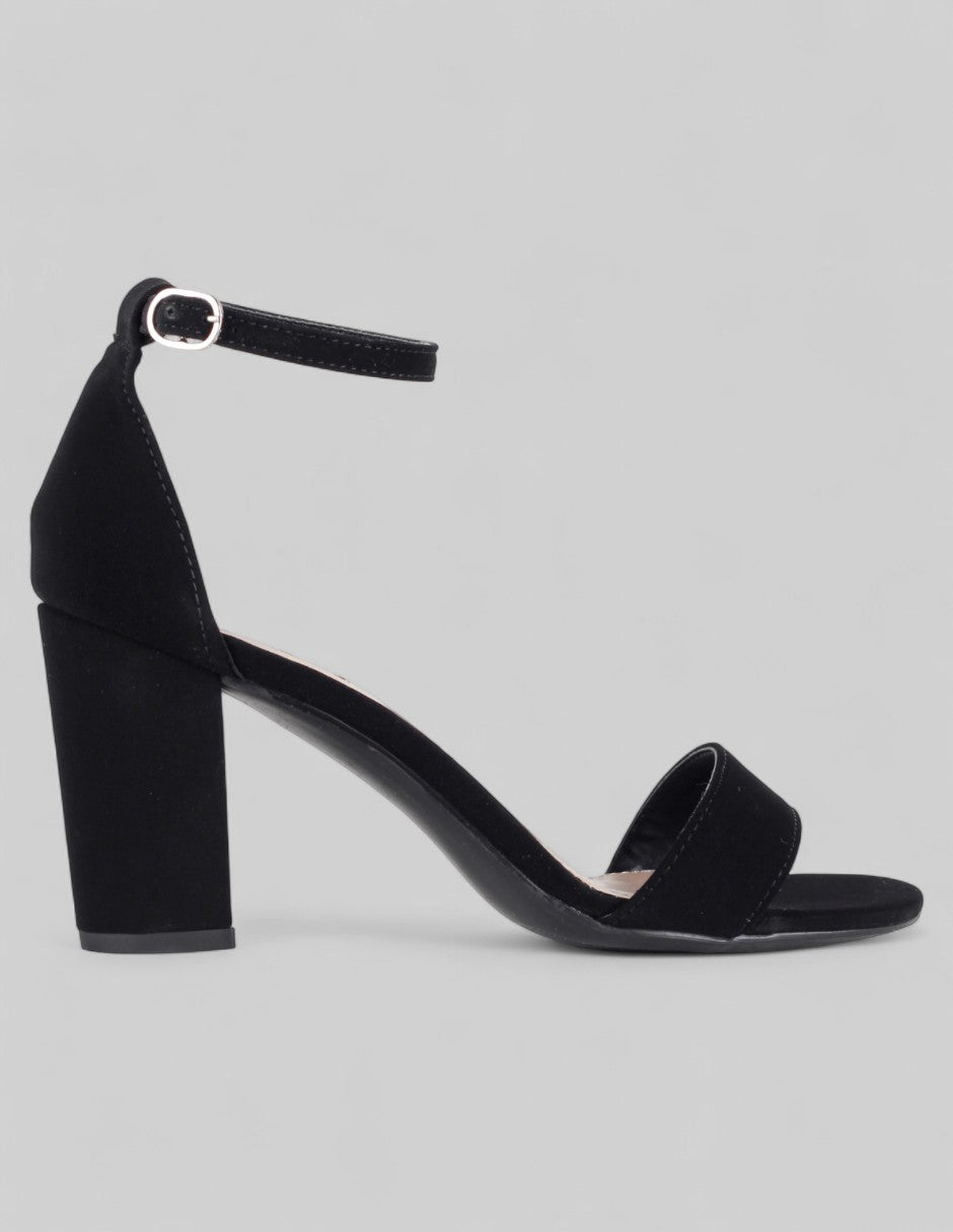 Sandalia con tacón Classy en Piel vegana – Negro