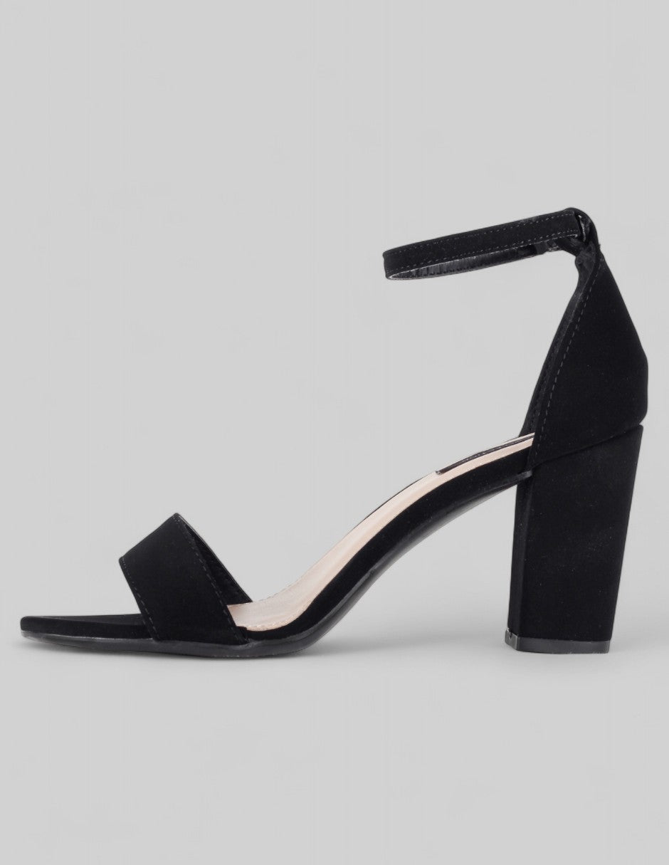 Sandalia con tacón Classy en Piel vegana – Negro