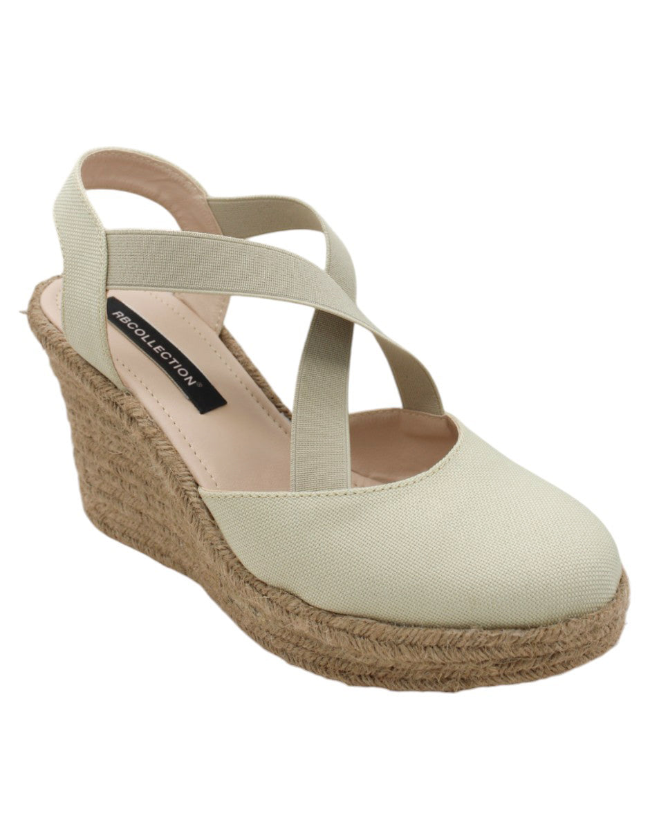 Sandalias con plataforma Exterior Textil Color Beige  Para Mujer De RBCOLLECTION