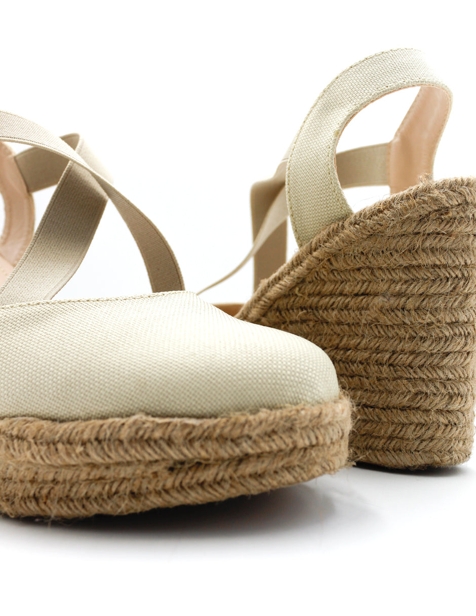 Sandalias con plataforma Daril en Textil – Beige