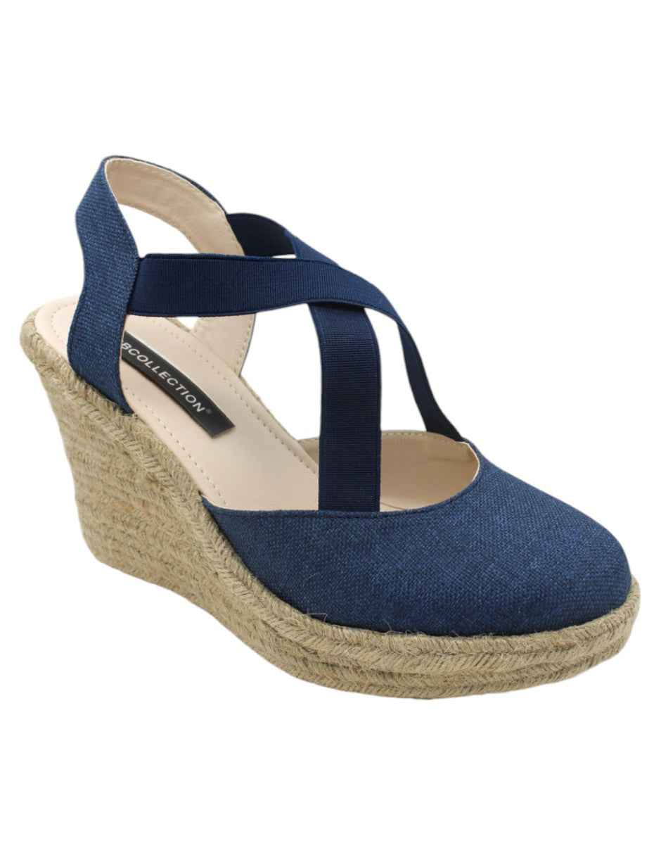 Sandalias con plataforma Exterior Textil Color Azul Para Mujer De RBCOLLECTION
