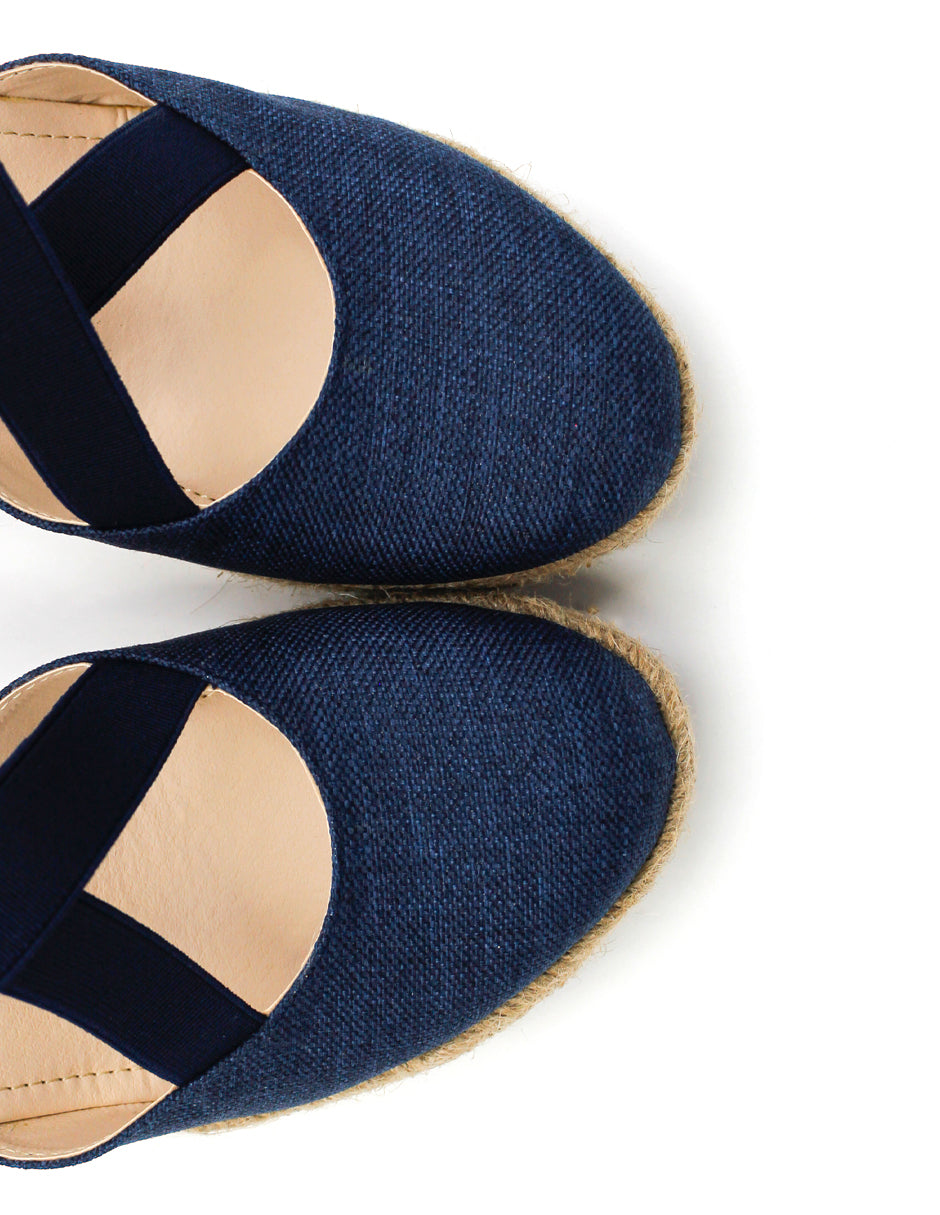 Sandalias con plataforma Daril en Textil – Azul