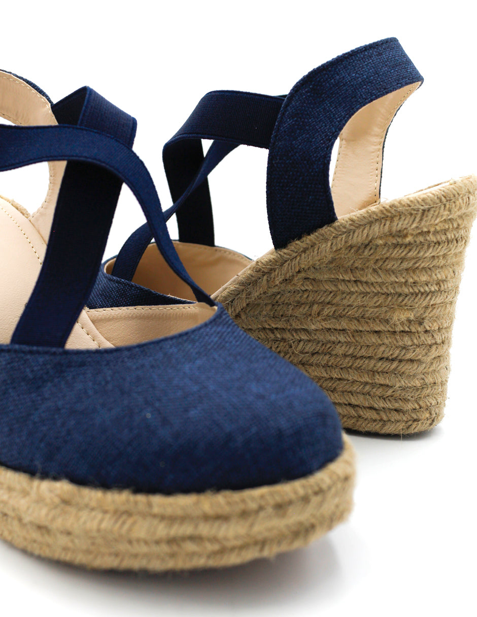 Sandalias con plataforma Daril en Textil – Azul