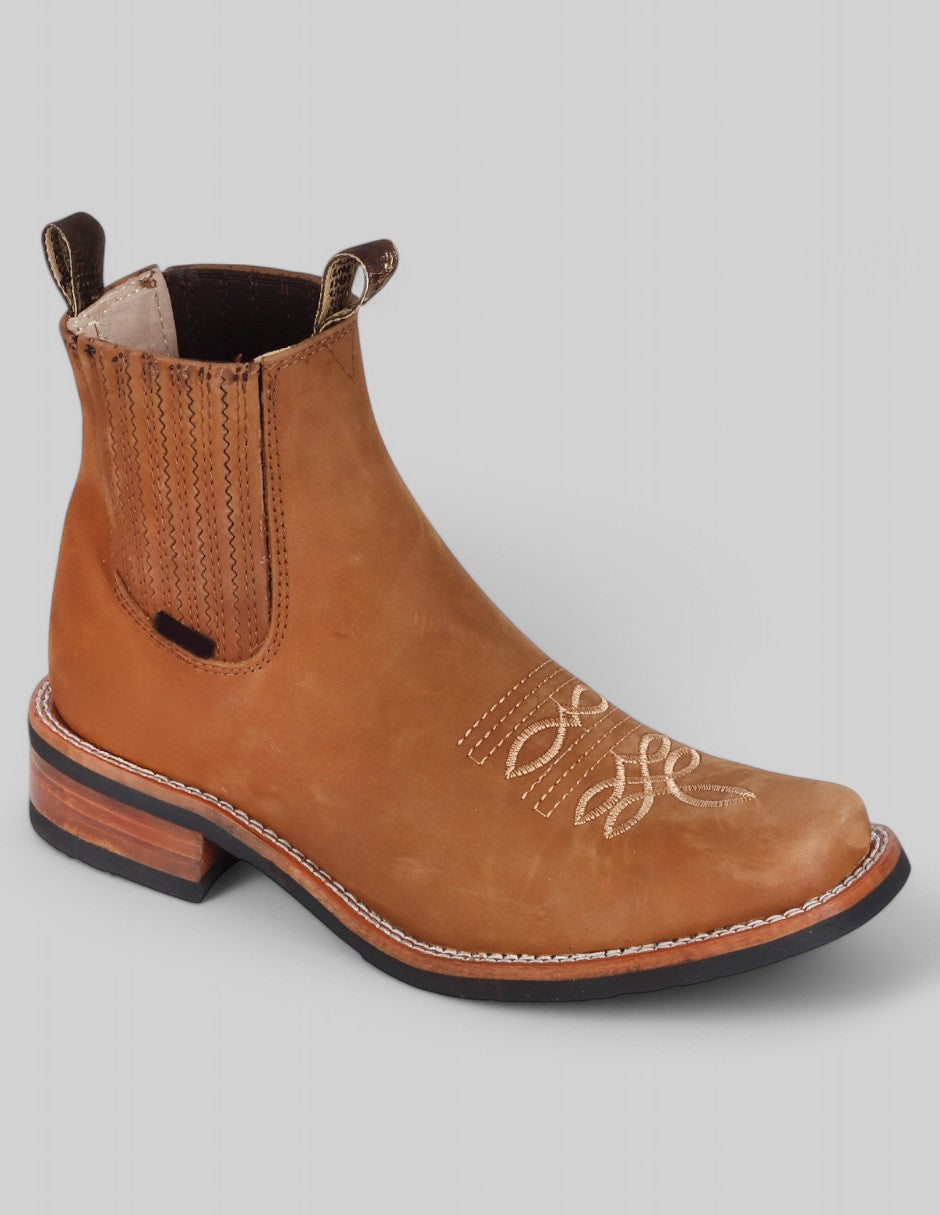 Botas tipo Western Exterior Piel Color Café Para Mujer De RBCOLLECTION