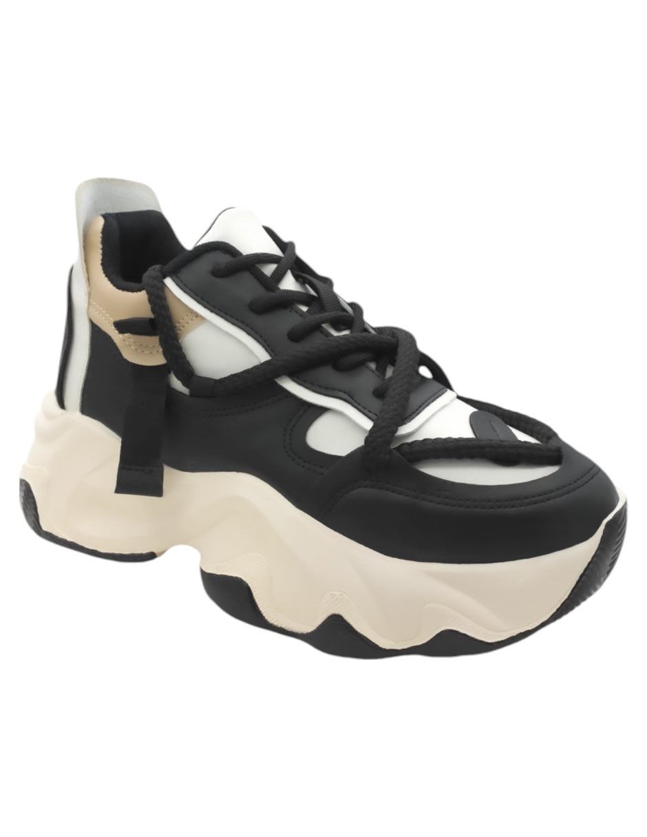 Tenis tipo deportivo Exterior Sintético Color Negro Para Mujer De RBCOLLECTION