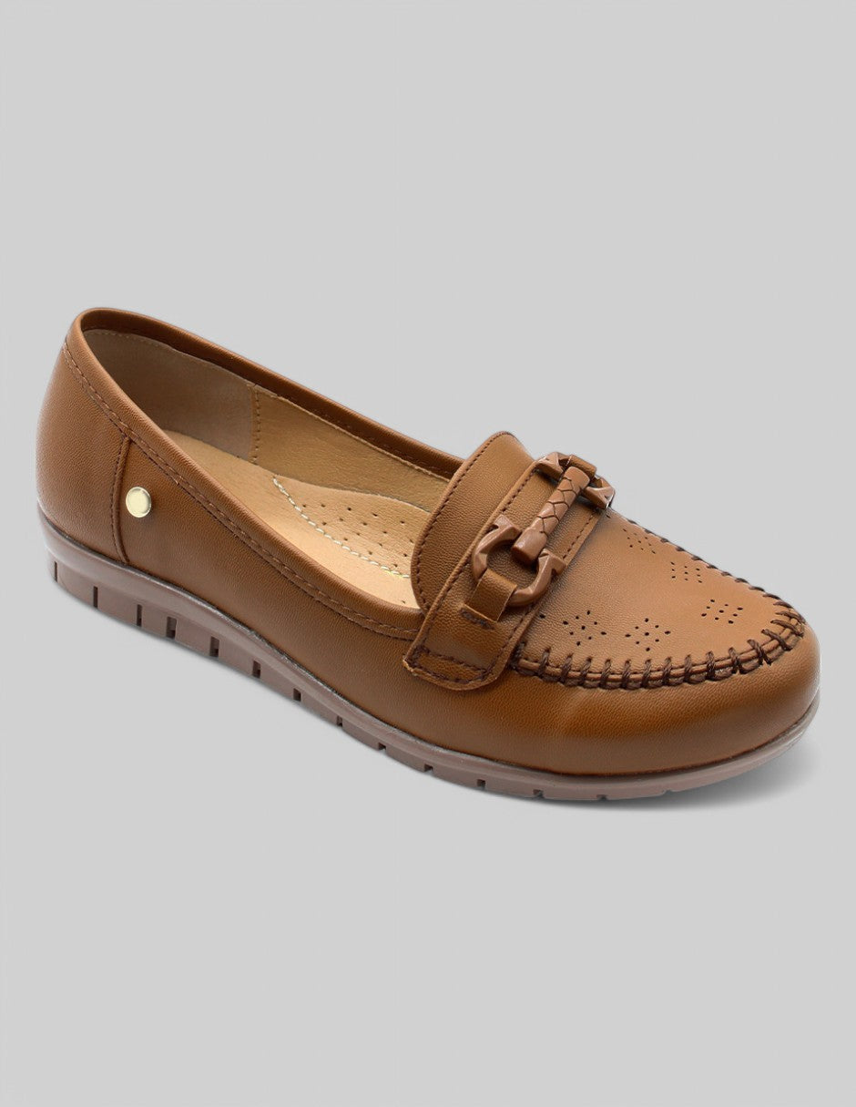 Mocasines Exterior Piel vegana Color Camel Para Mujer De RBCOLLECTION