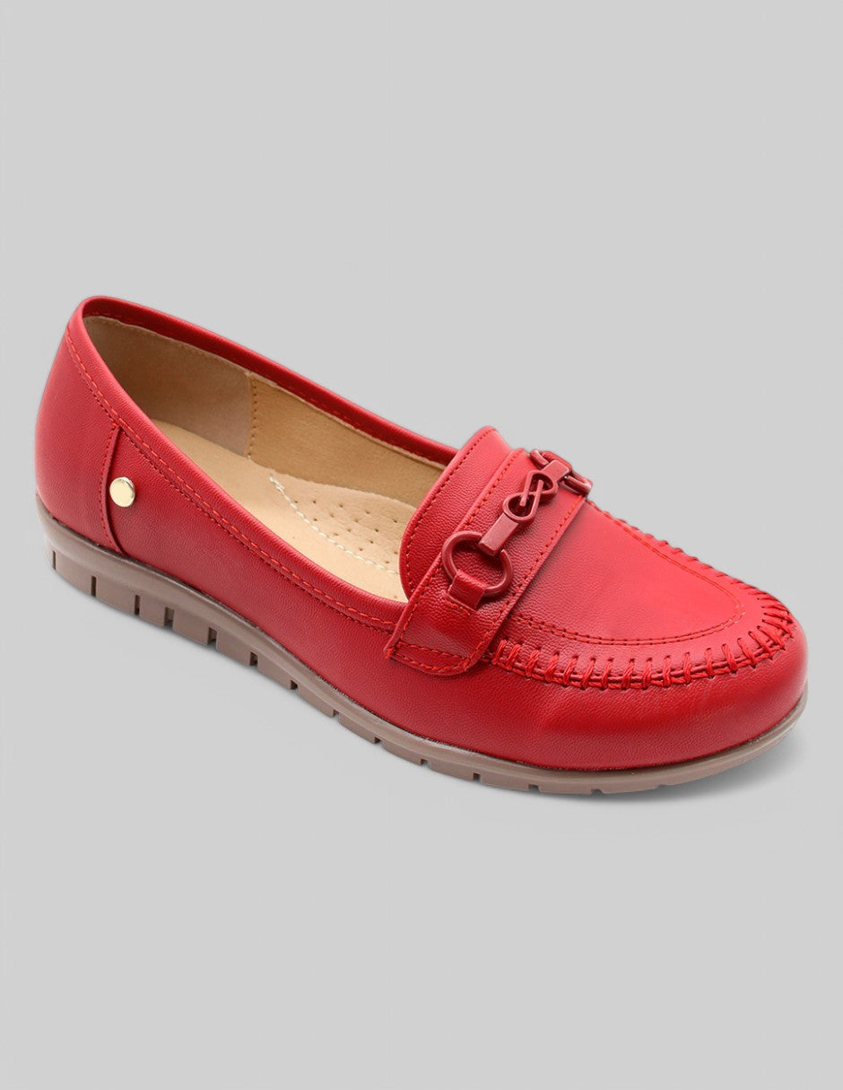 Mocasines Exterior Piel vegana Color Rojo Para Mujer De RBCOLLECTION