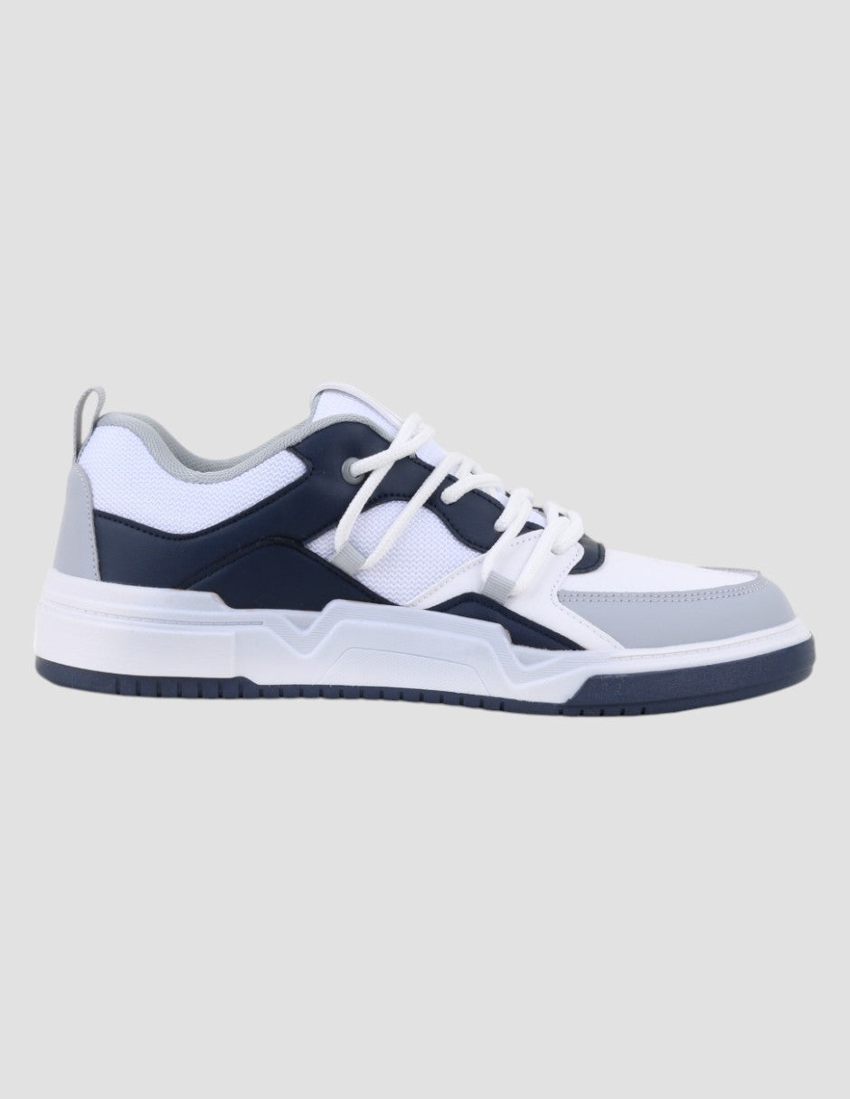 Tenis con cordones Exterior Piel vegana Color Azul Para Hombre De RBCOLLECTION