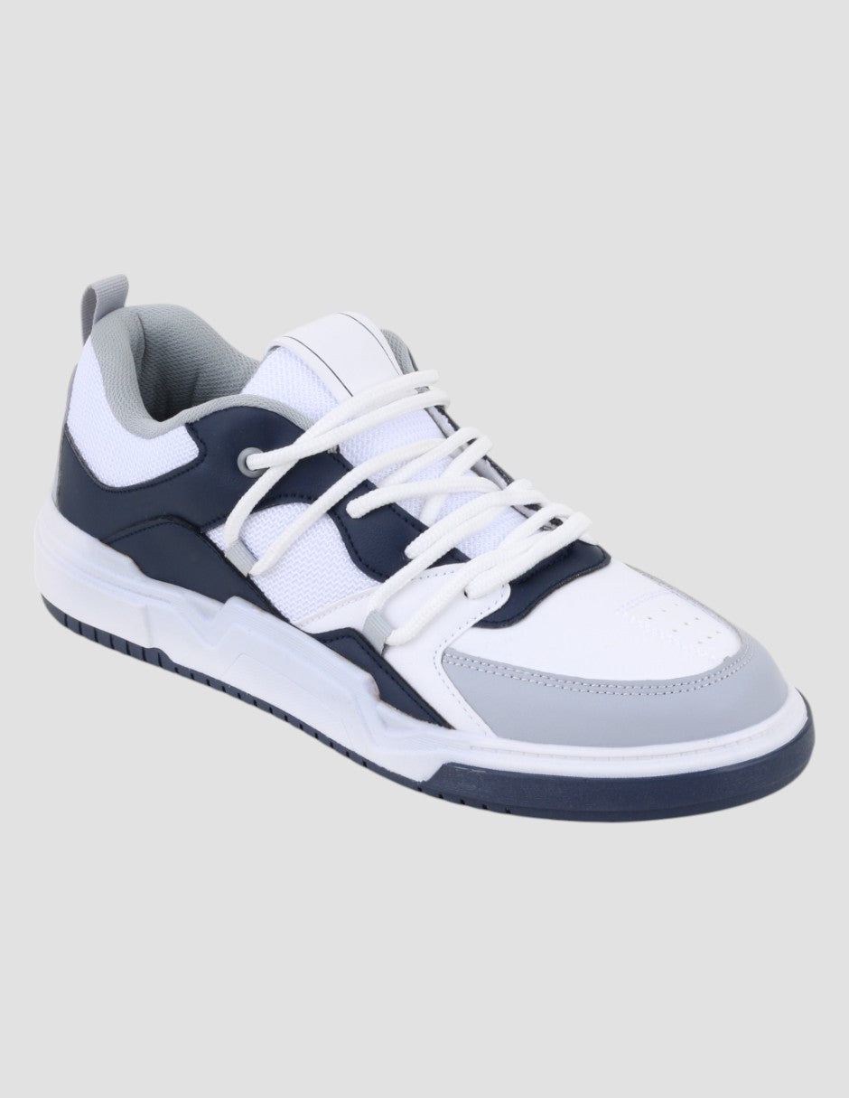 Tenis con cordones Urban en Piel vegana – Azul