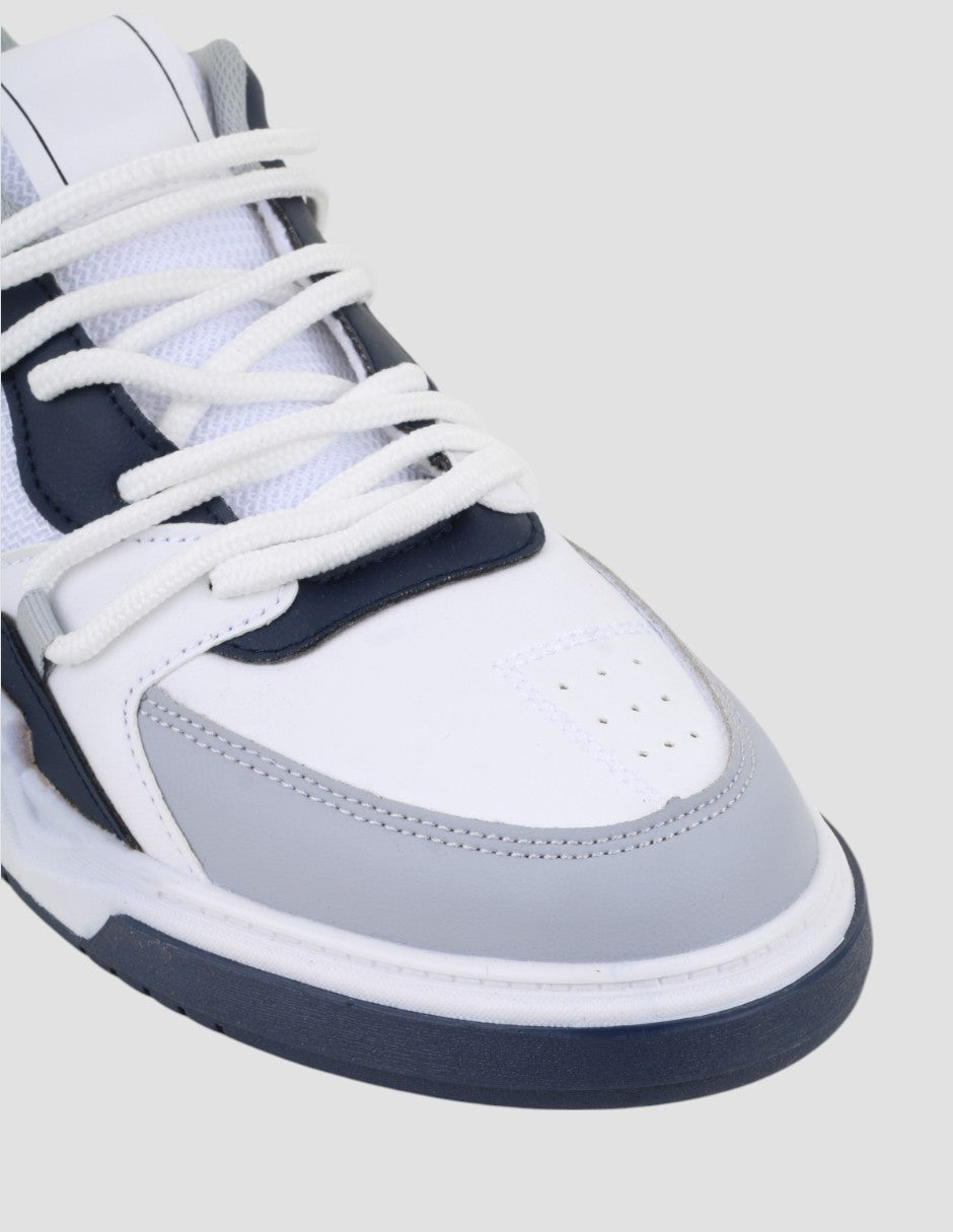 Tenis con cordones Urban en Piel vegana – Azul