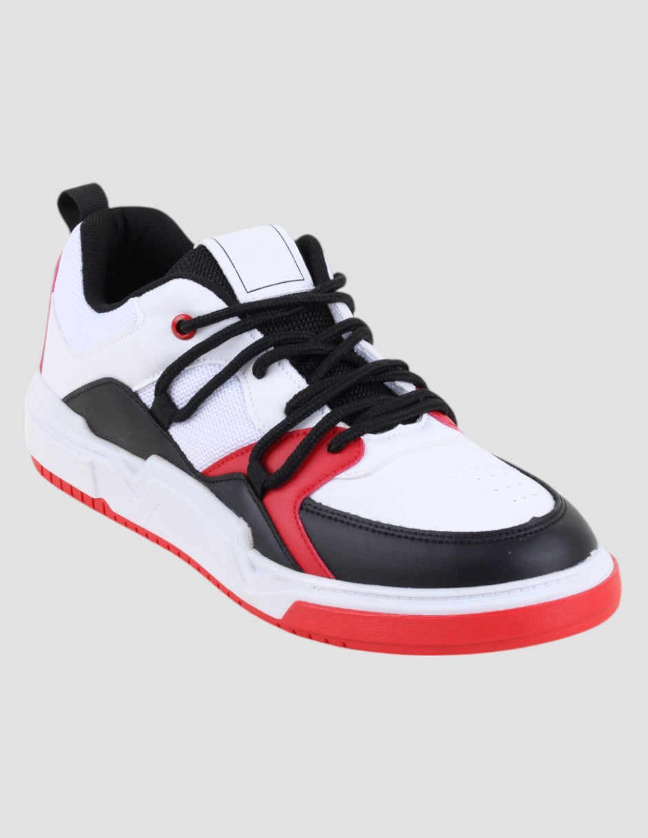 Tenis con cordones Urban en Piel vegana – Blanco