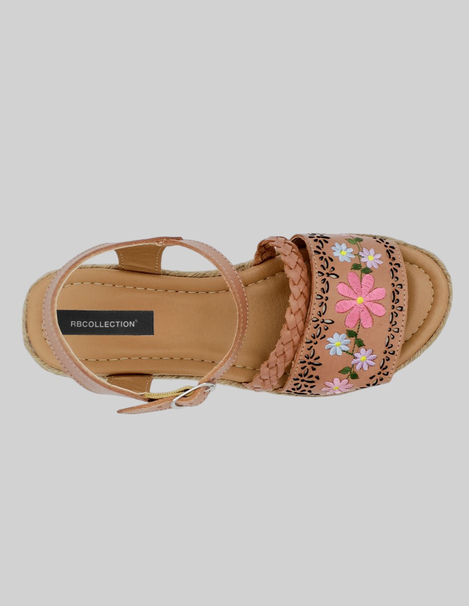 Sandalias con plataforma Hand Made en Piel - Café