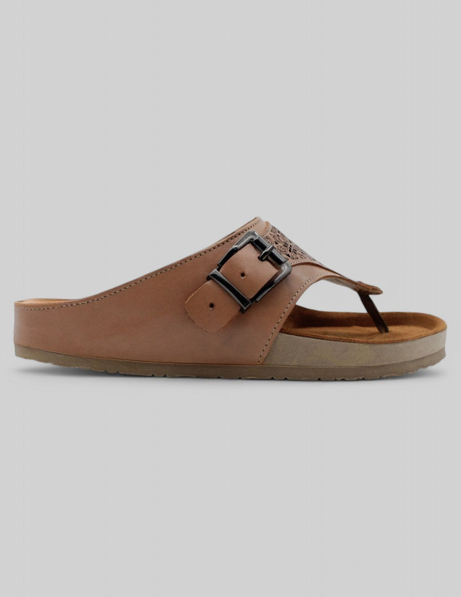 Sandalias de piso Hand Made en Piel - Café