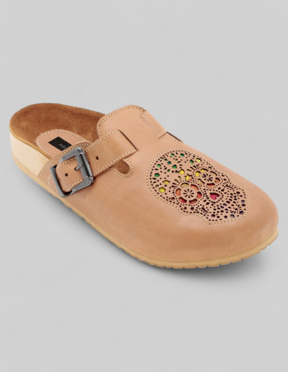 Sandalias de piso Exterior Piel Color Café Para Mujer De RBCOLLECTION