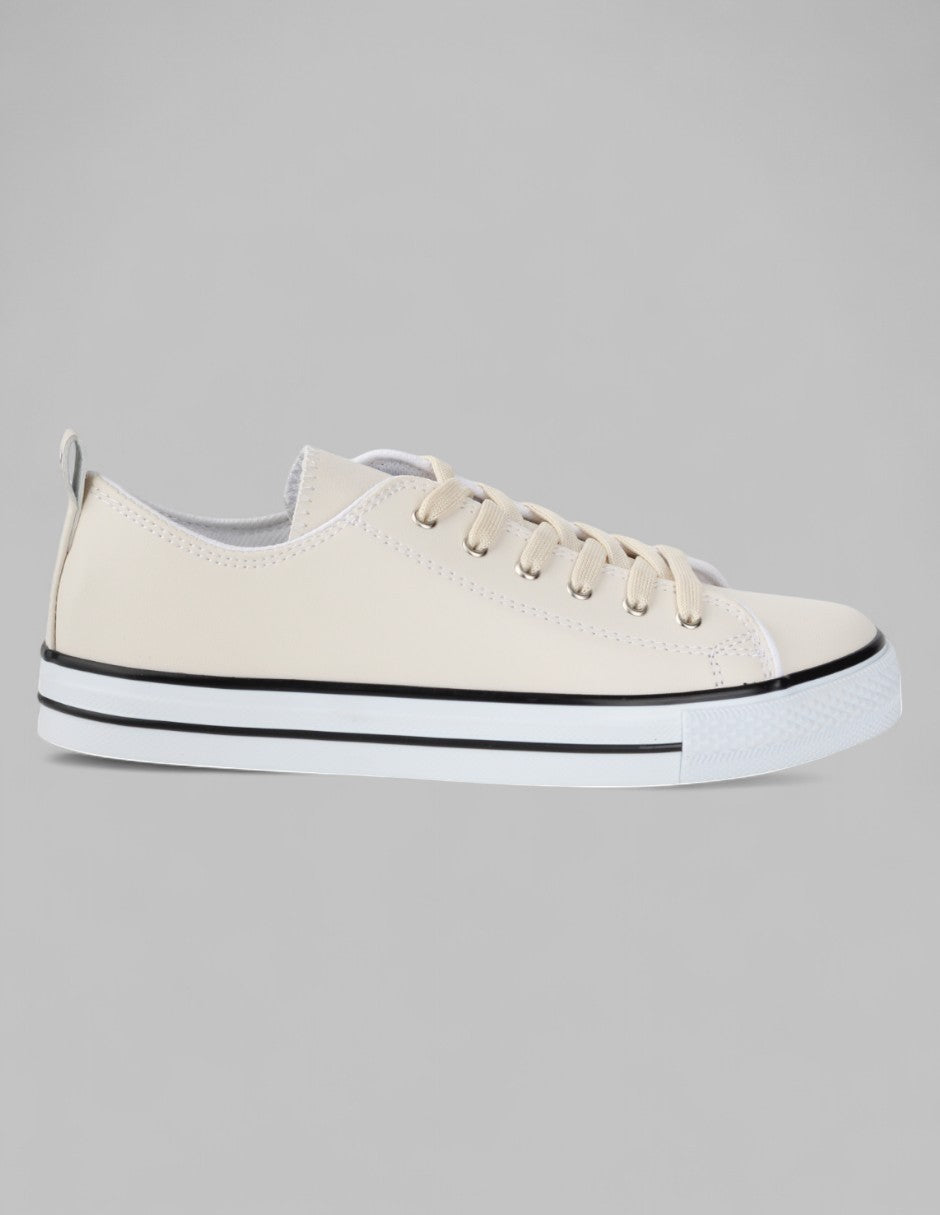 Tenis con cordones Exterior Textil Color Beige Para Mujer De RBCOLLECTION