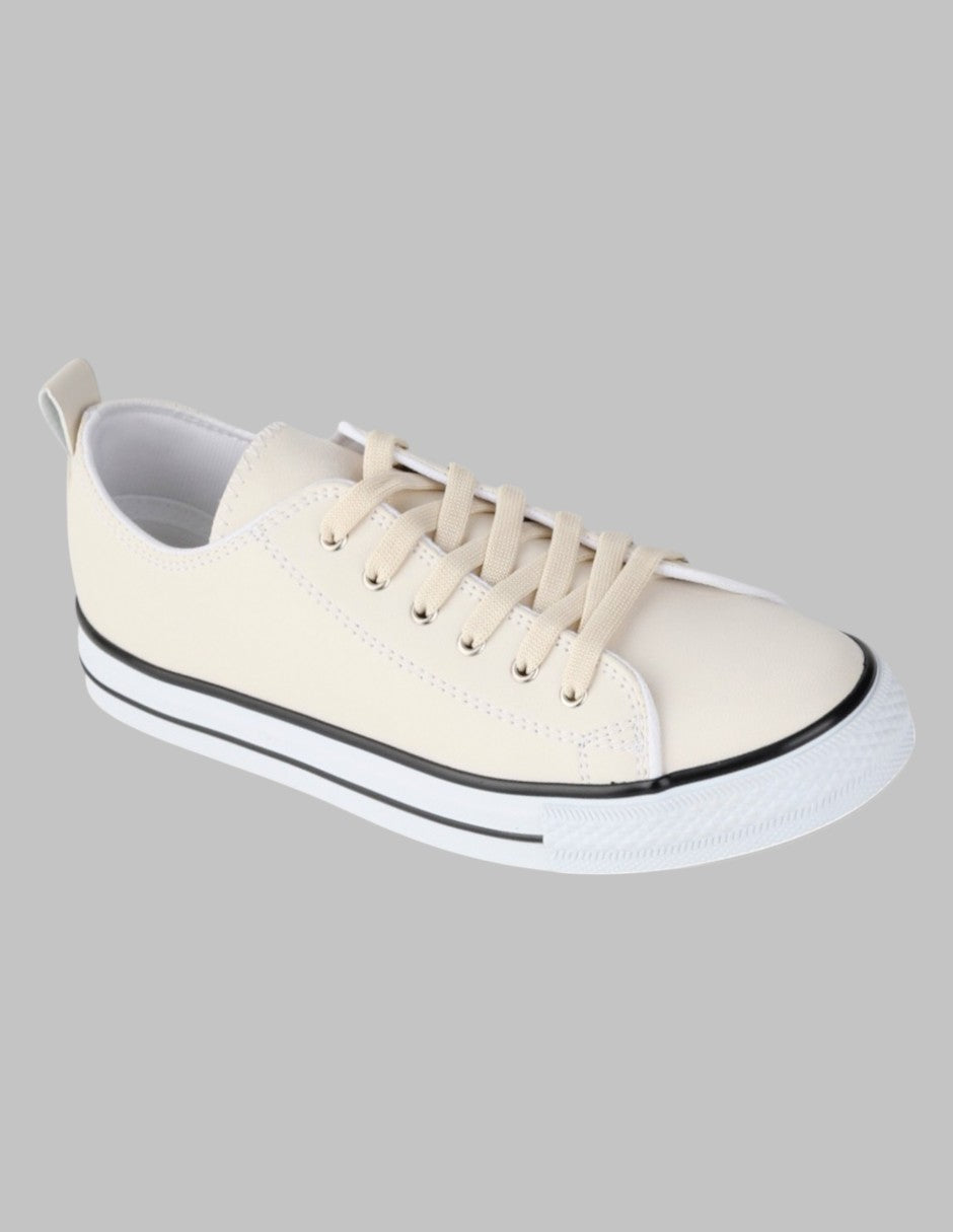 Tenis con cordones Play Textil - Beige