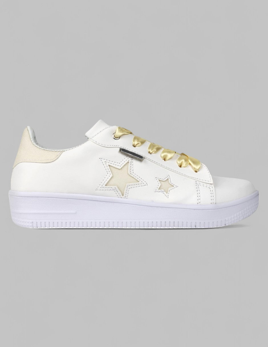 Tenis con cordones Exterior Sintético Color Blanco Para Mujer De RBCOLLECTION
