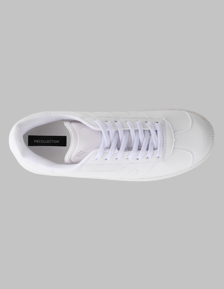 Tenis con cordones Lady Piel vegana - Blanco