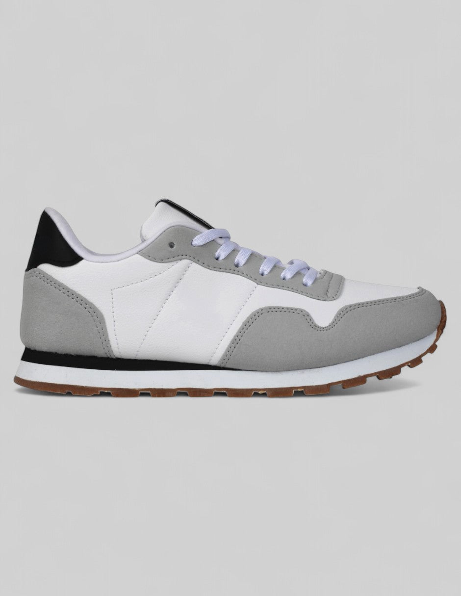 Tenis con cordones Exterior Piel vegana Color Gris Para Mujer De RBCOLLECTION