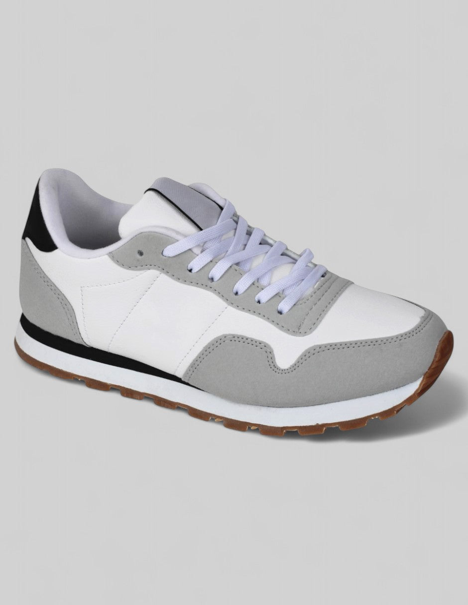 Tenis con cordones Glam Gamuza - Gris