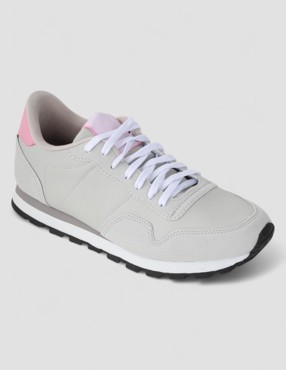 Tenis tipo deportivo  Glam Piel vegana - Gris