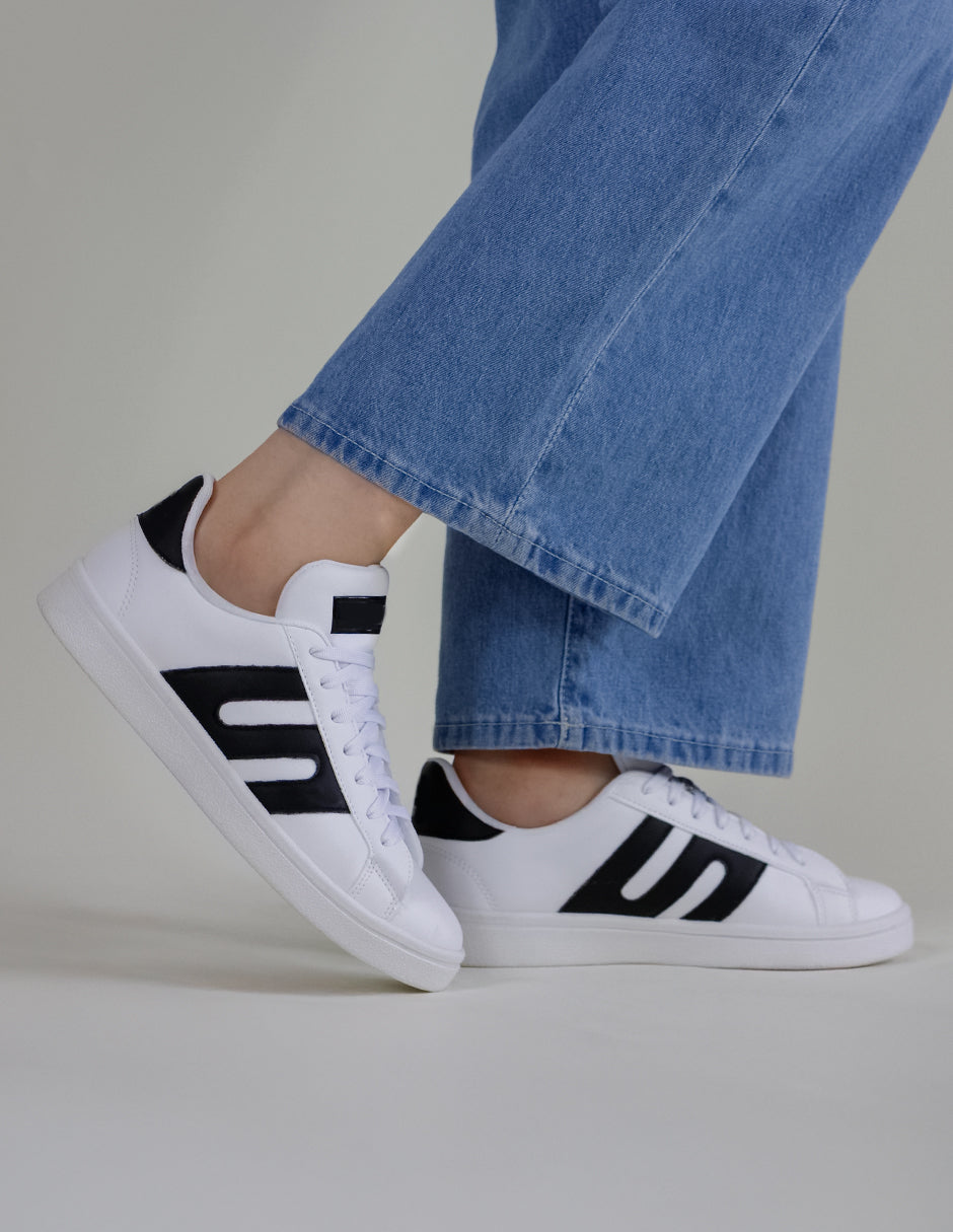 Tenis con cordones Sam Sintético - Blanco