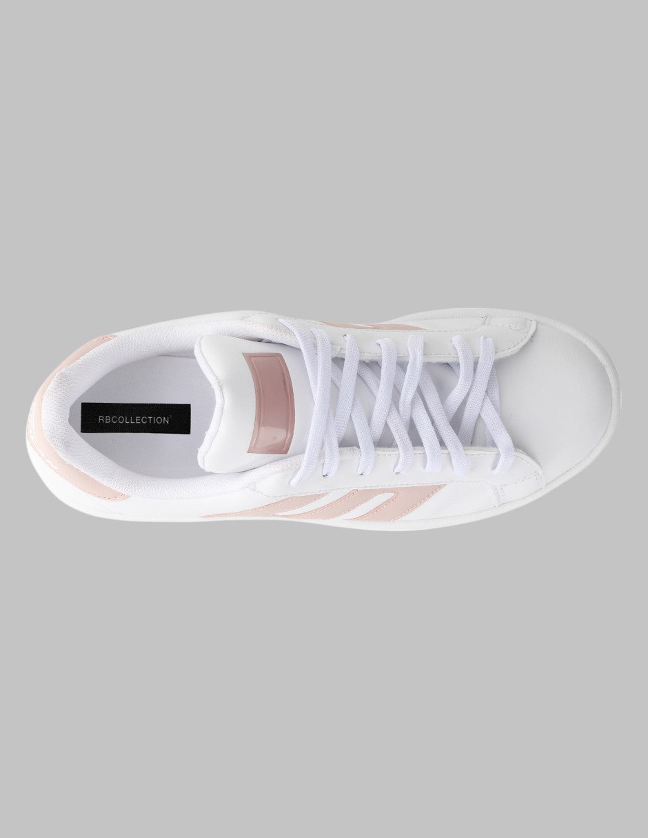 Tenis con cordones Lady Sintético - Blanco
