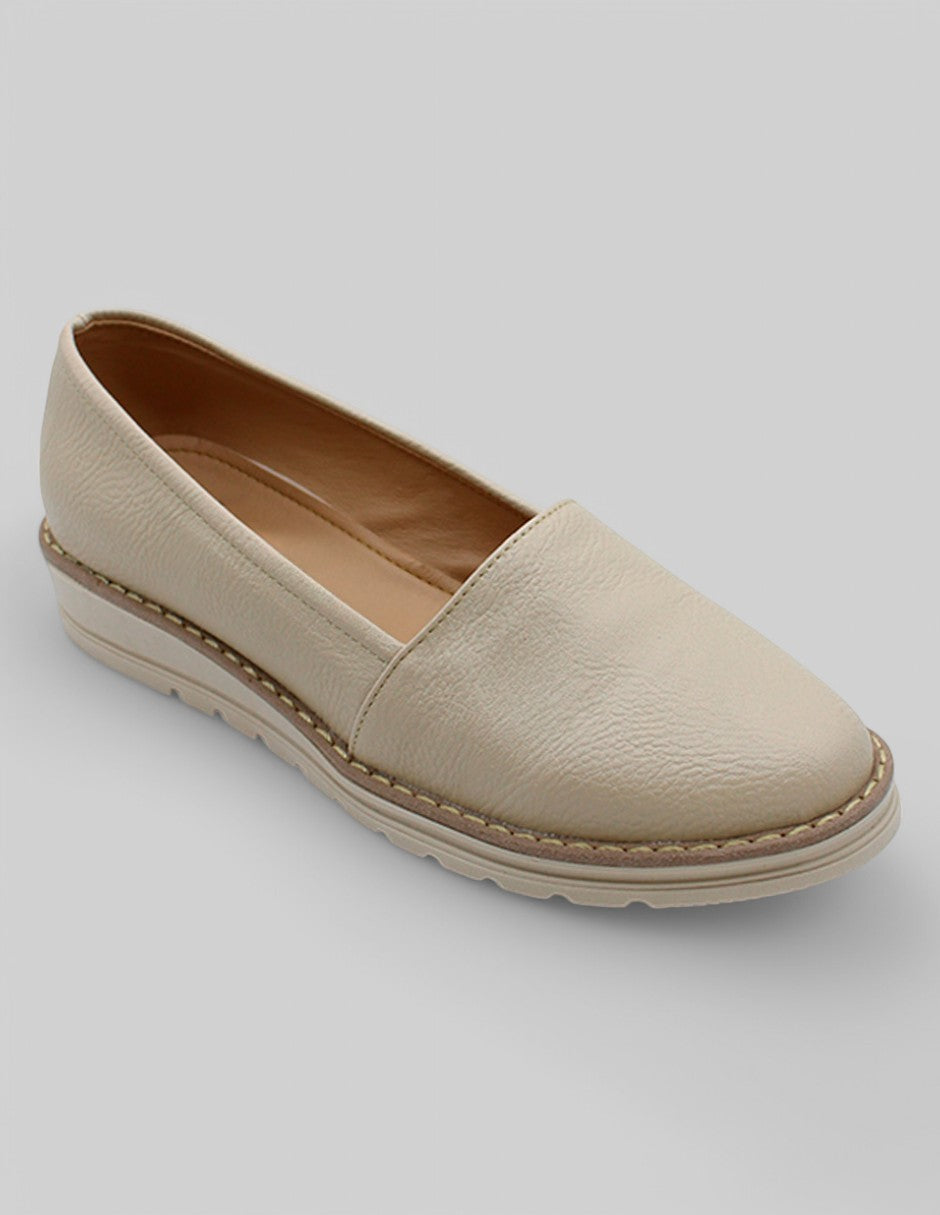 Mocasines Exterior Piel vegana Color Beige  Para Mujer De RBCOLLECTION