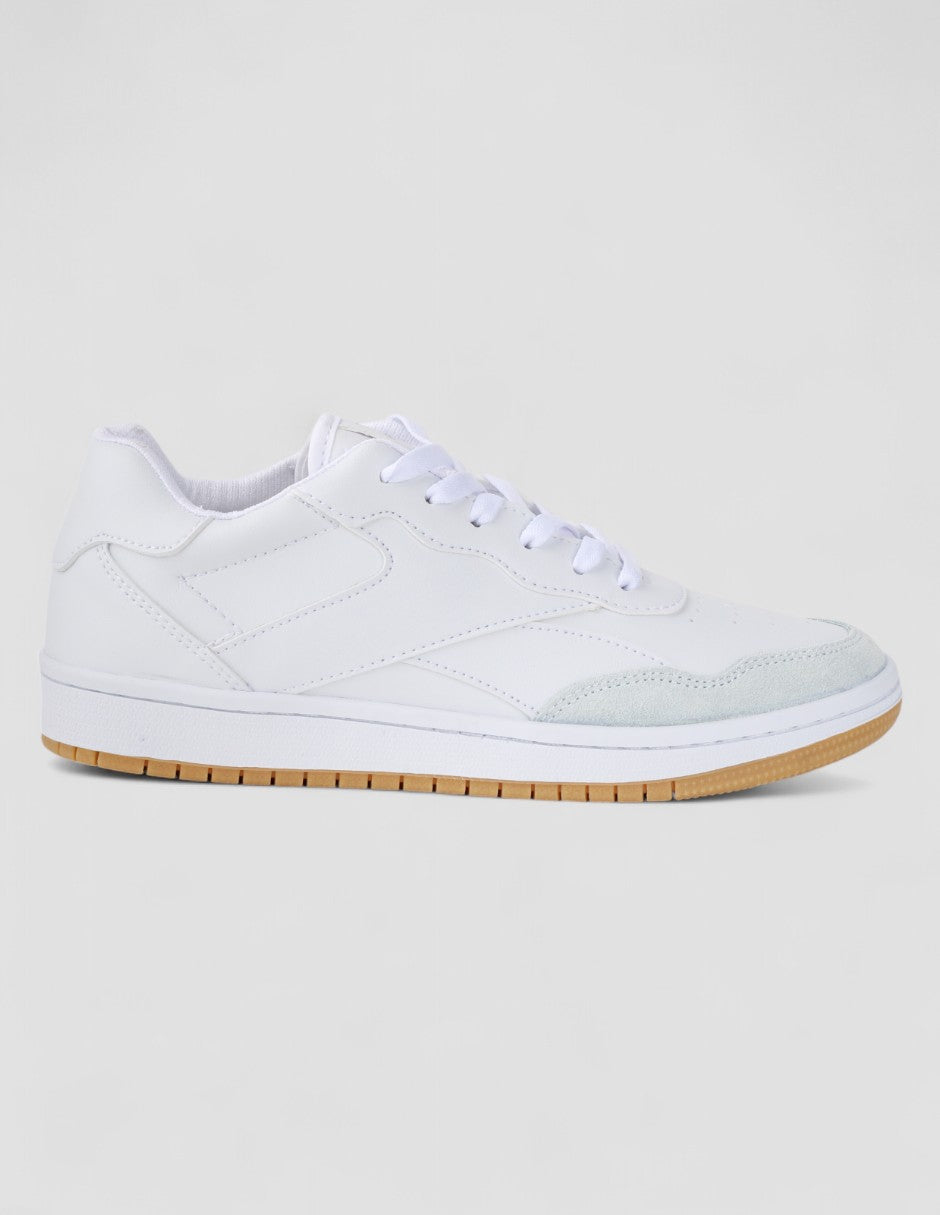 Tenis con cordones Exterior Piel vegana Color Blanco Para Mujer De RBCOLLECTION