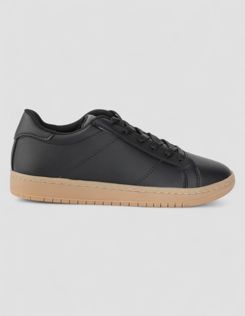 Tenis con cordones Exterior Piel vegana Color Negro Para Mujer De RBCOLLECTION
