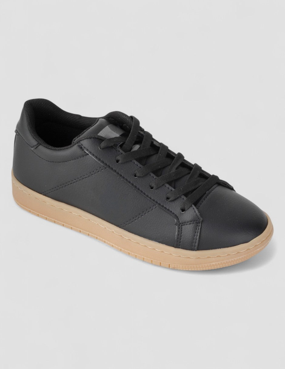 Tenis con cordones A&P Piel vegana - Negro